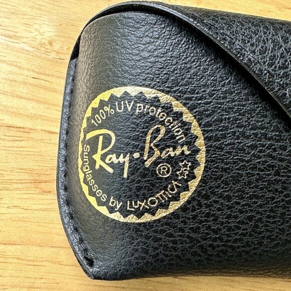 Vintage Ray-Ban Faux Leather Eyeglass Black Snap Logo Case Only Snap Closure - Picture 2 of 6